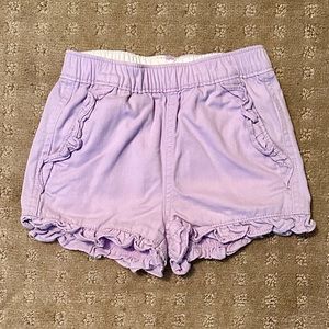 J Crew Crewcuts Girls 2 Light Purple Ruffle Cotton Shorts